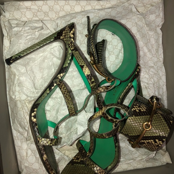 Gucci Úrsula Python 🐍 heels 👠 RARE! GEM - Picture 3 of 8